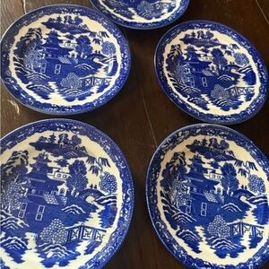 Vintage Blue Willow bread and butter plates - Set of 5